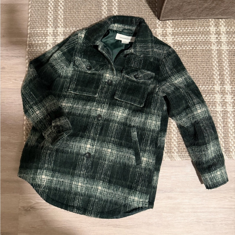 Treasure & Bond Green Plaid Jacket